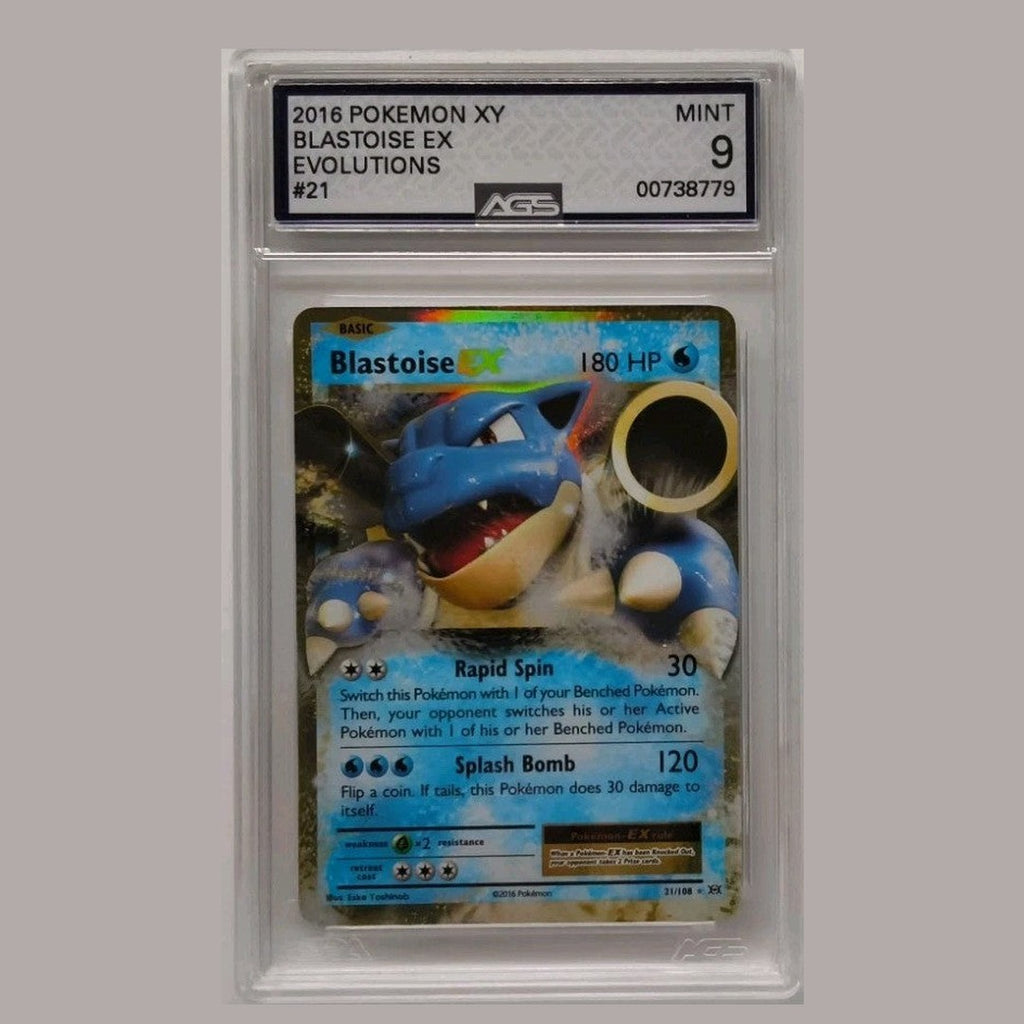 2016 Pokemon XY Blastoise EX #21 Evolutions AGS 9 Mint
