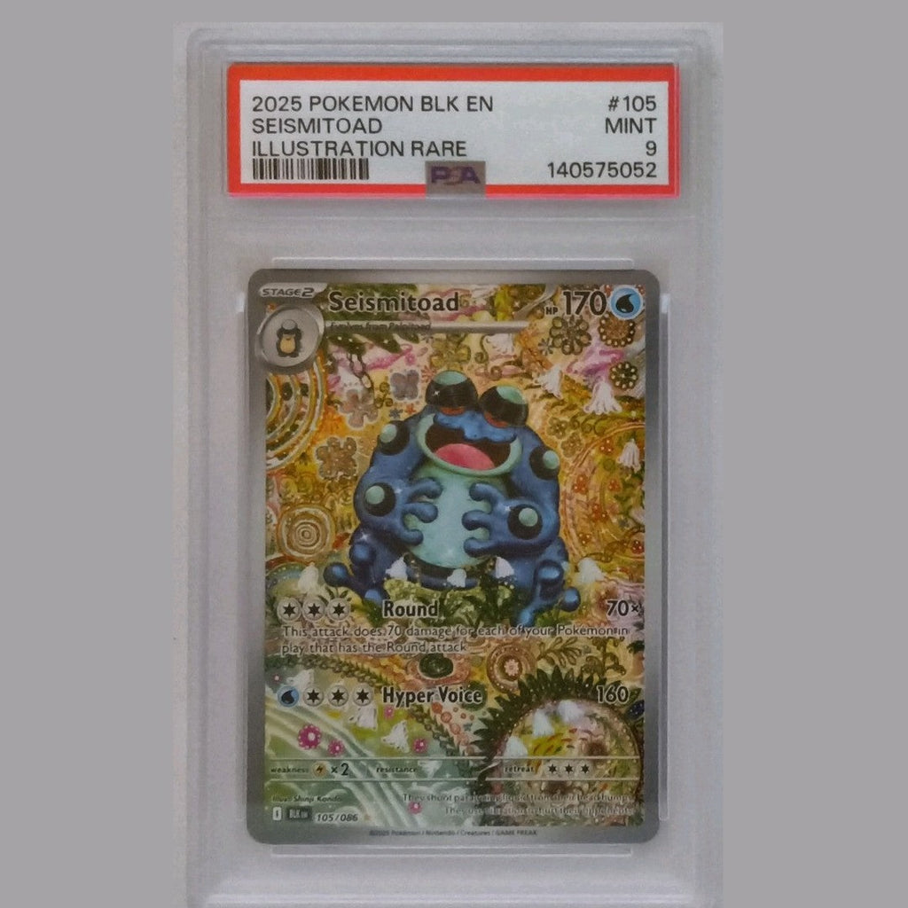 2025 Pokemon Blk EN-Black Bolt #105 Seismitoad Illustration Rare PSA 9 Mint