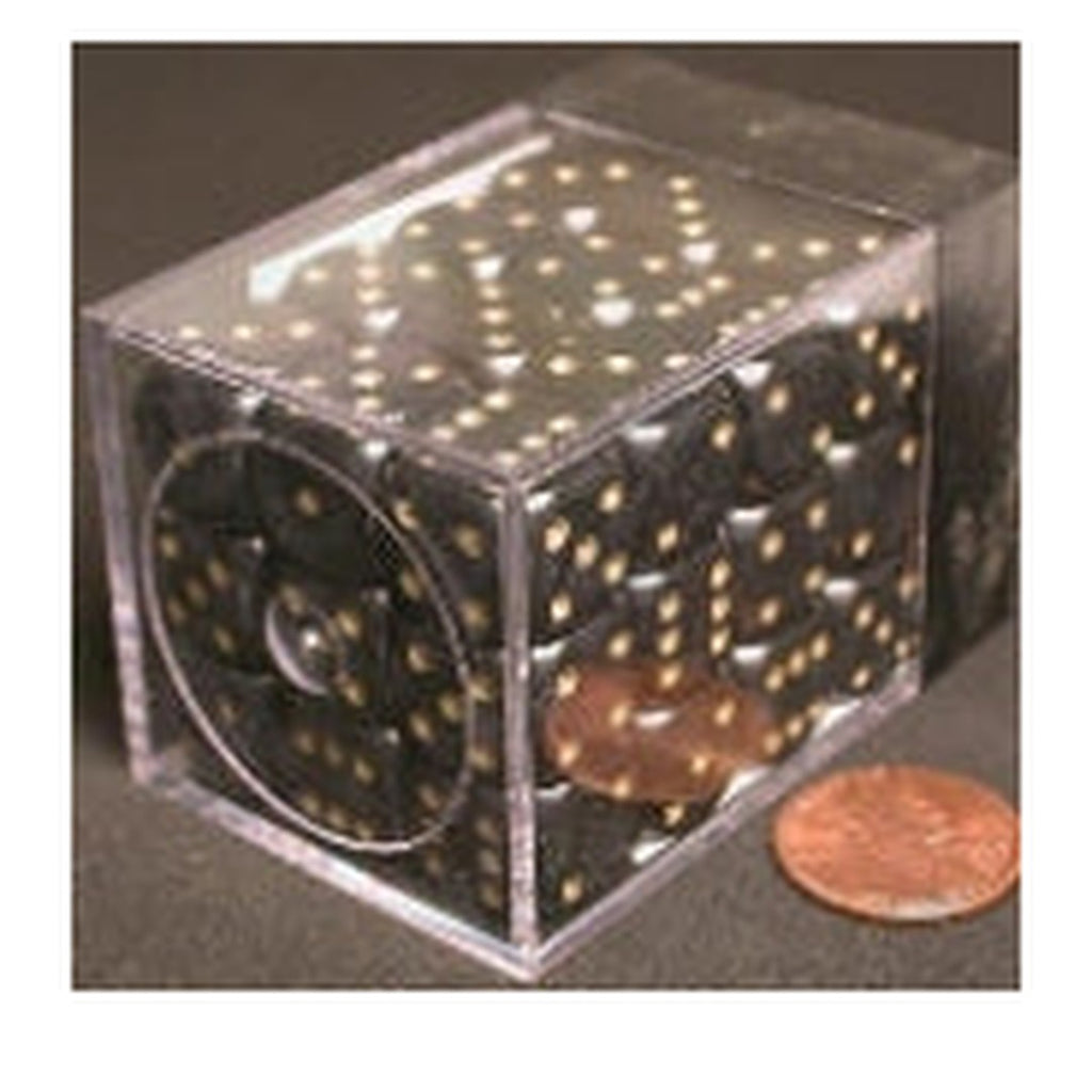 Chessex CHX25828 Dice-Opaque: 36D6 Black/Gold Set