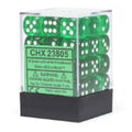 Chessex Dice D6: Translucent Green w/ White