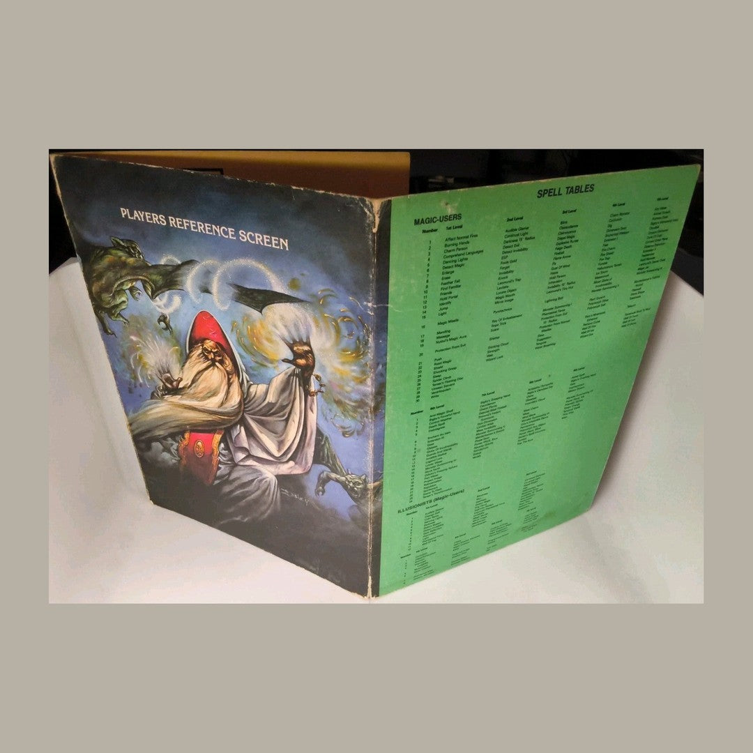 D&D Dungeons and Dragons Players Reference Screen TSR #9146XXX1402 (1985)