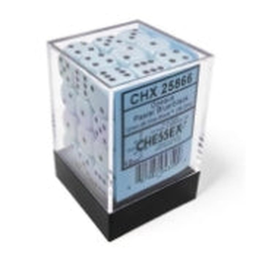 d6 Cube 12mm Opaque Pastel Blue/black (36)