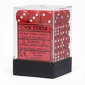 D6CUBE12mmOP RDWH (36) D6 12mm Red w/White Chessex Manufacturing CHX25804