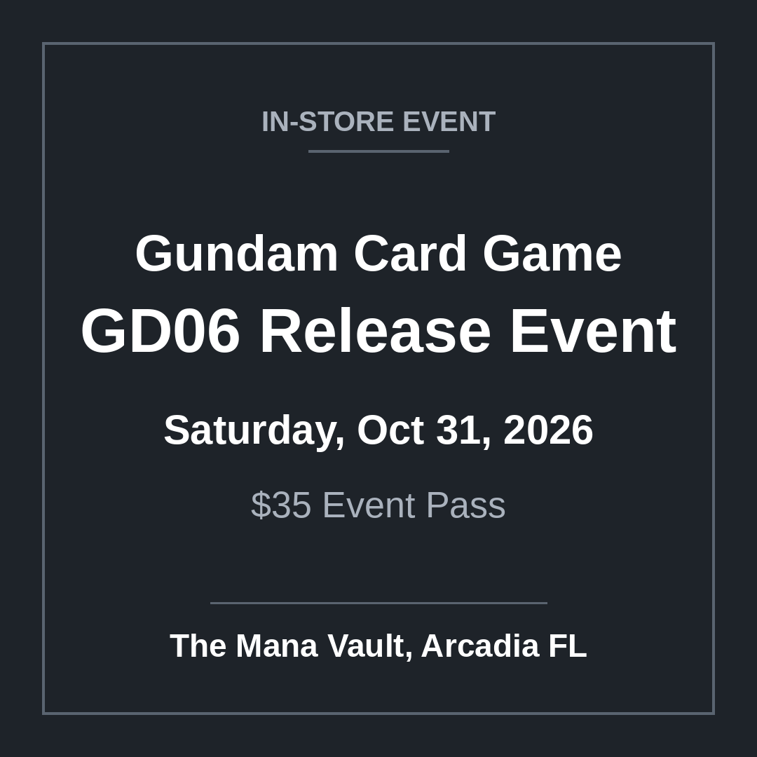 Gundam Card Game GD06 Release Event Oct 31 event pass