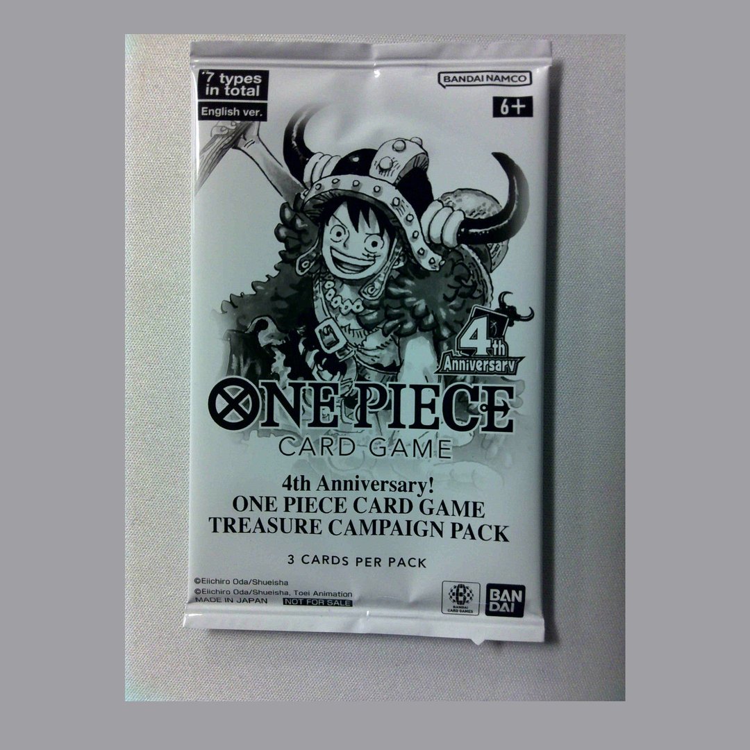 One Piece TCG 4th Anniversary Treasure Campaign Pack Sealed 3 Cards Promo