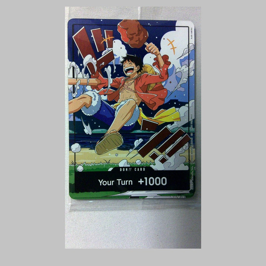 One Piece TCG Monkey D Luffy DON!! Promo Card Sealed Meat on Bone Foil