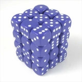 Chessex Opaque 12mm D6 Purple w/ White Dice Block