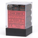 Chessex Opaque 12mm D6 Black w/ Red Dice Block