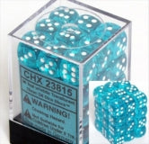 Chessex Translucent 12mm D6 Teal/White Dice Block (36 Dice)