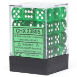 Chessex Dice D6: Translucent Green w/ White