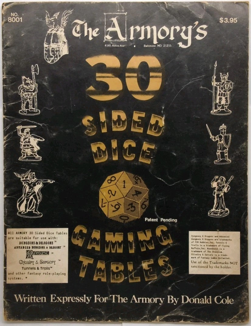 The Armory's 30 Sided Dice Gaming Tables