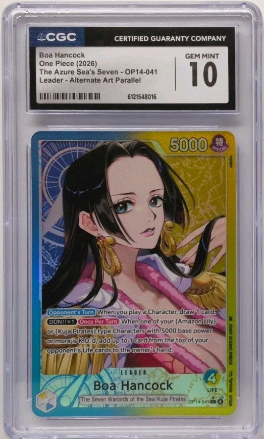 2026 One Piece Boa Hancock Alternate Art The Azure Sea's Seven CGC 10 Gem Mint