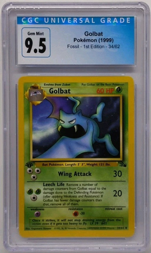 1999 Pokemon Golbat 1st Edition #34 CGC 9.5 Gem Mint