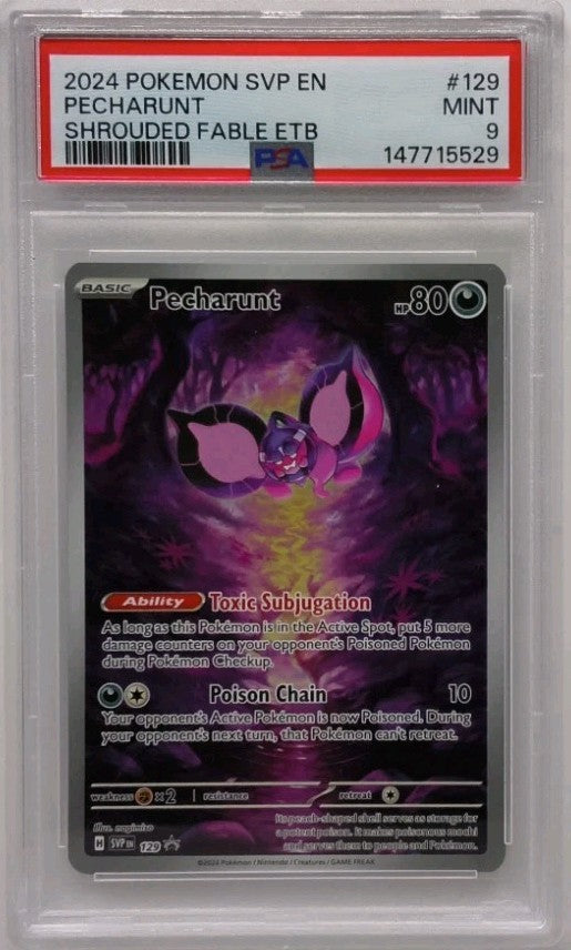 2024 Pokemon Black Star Promo #129 Pecharunt PSA 9 Mint