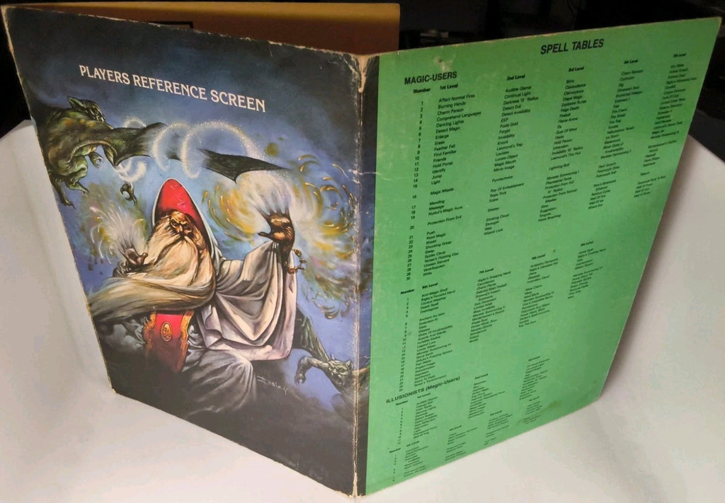 D&D Dungeons and Dragons Players Reference Screen TSR #9146XXX1402 (1985)
