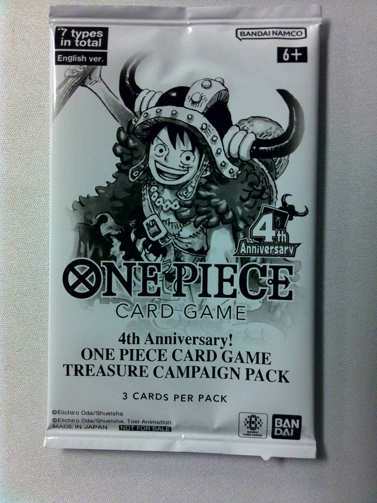 One Piece TCG 4th Anniversary Treasure Campaign Pack Sealed 3 Cards Promo