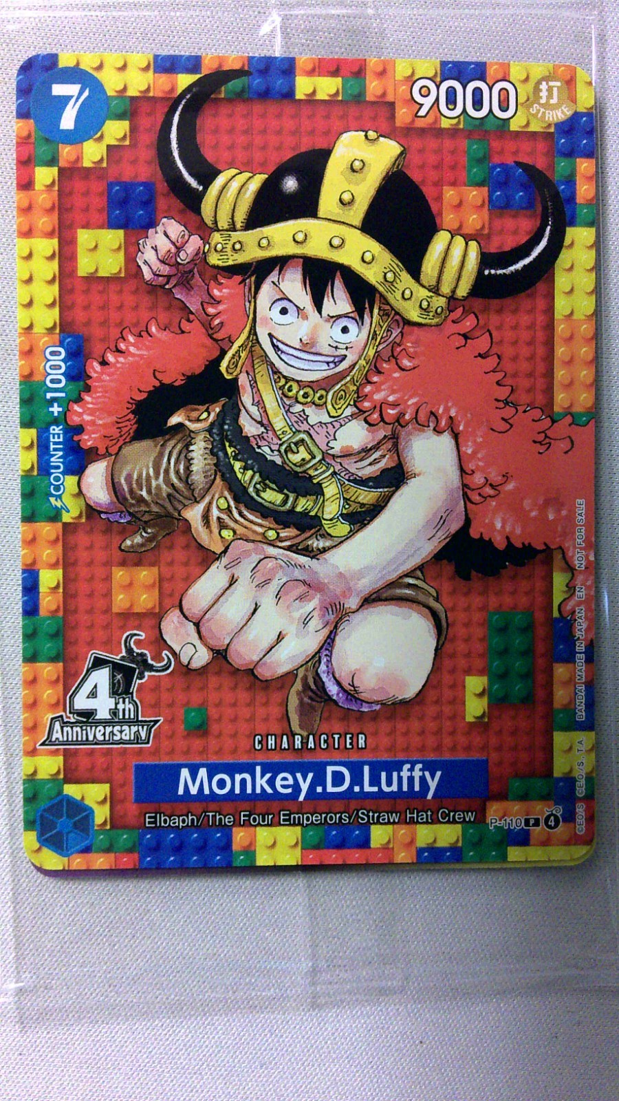 One Piece TCG Monkey D Luffy P-110 4th Anniversary Promo Sealed English
