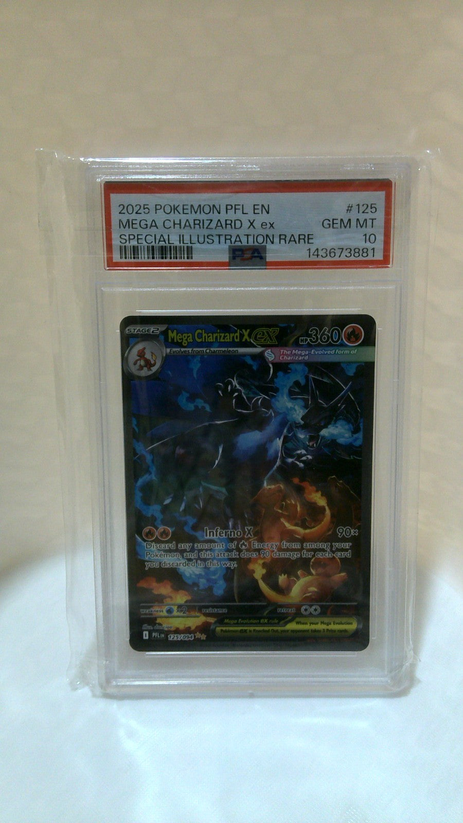 Mega Charizard X ex SIR #125 Phantasmal Flames PSA 10 Gem Mint
