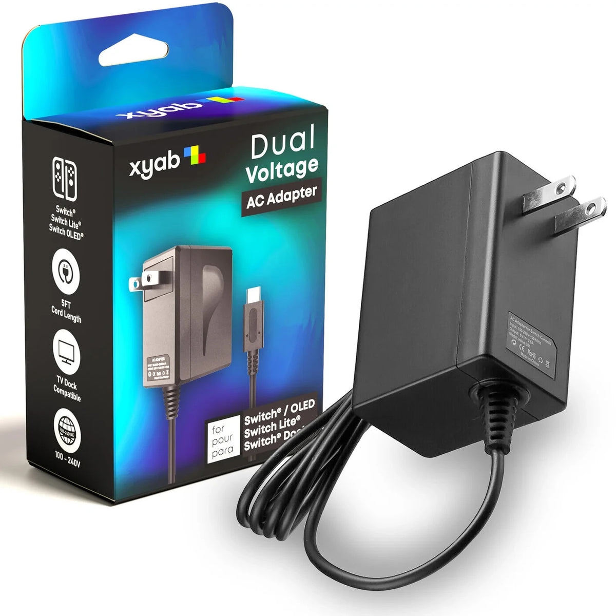 XYAB Dual Voltage AC Adapter for Switch OLED