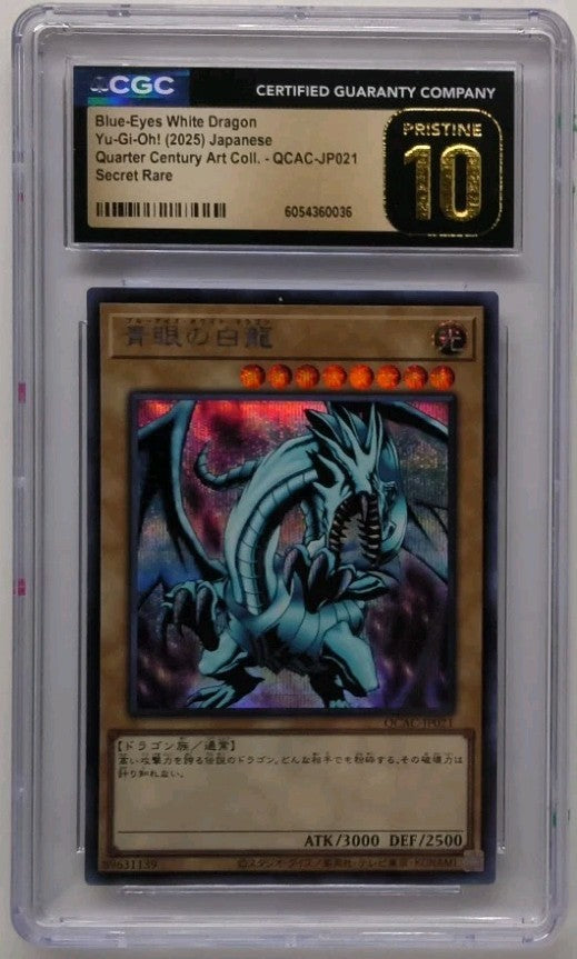 2025 Yu-Gi-Oh! Japanese Blue-Eyes White Dragon QCAC-JP021 CGC 10 Pristine
