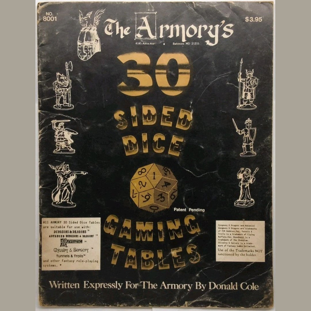 The Armory's 30 Sided Dice Gaming Tables